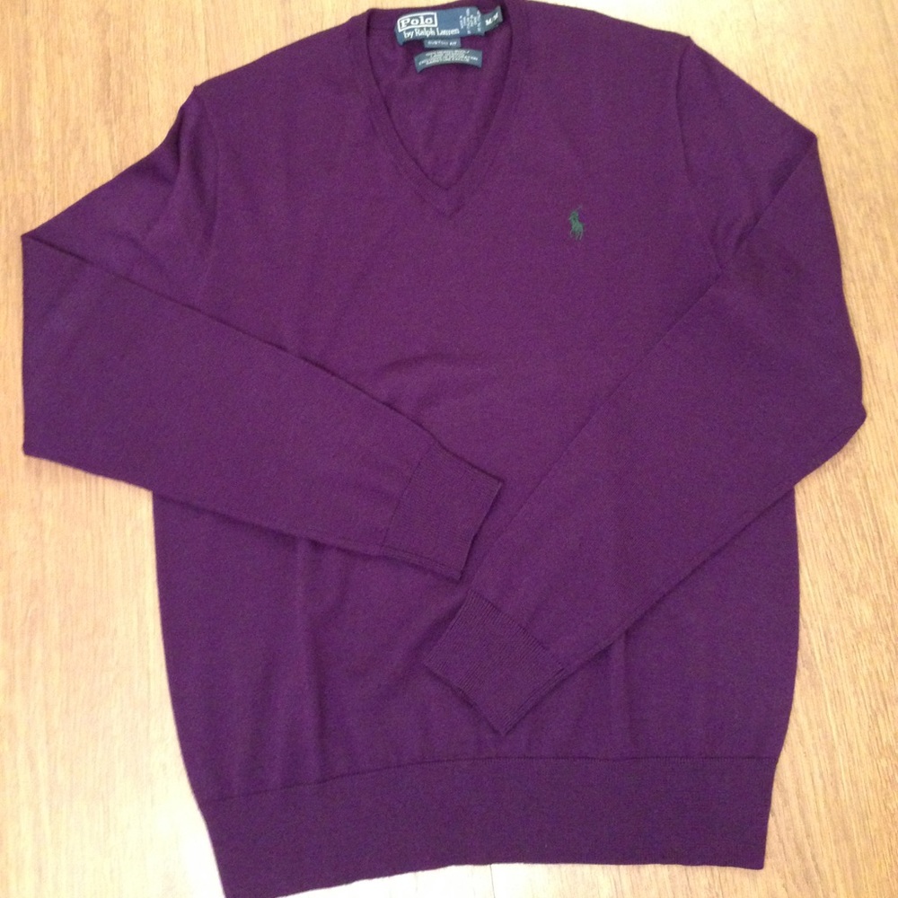 Polo Ralph Lauren  V Neck Sweater Marino wool  Med